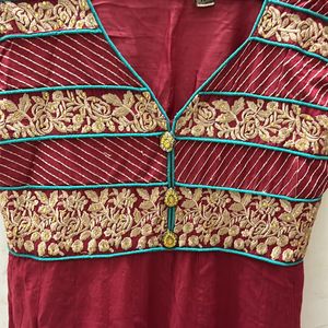 Dark Red Anarkali Dress