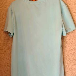 T Shirt For M Size Women Cyan Color