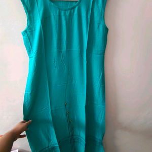 Cyan Kurti With Cape