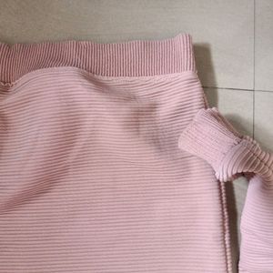 Horizontal Ribbed Peach Colour Unisex Sweatshirt