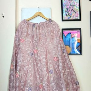 Long Skirt Fully Embroided Pink Color New