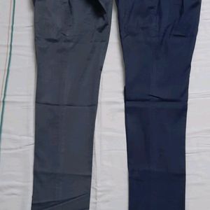 Men's Formal Trousers| Navy Blue and Grey Combo