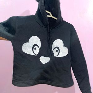 Black sweater with bunny ears