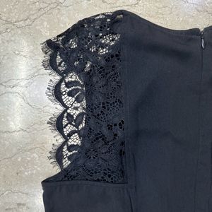 Net Sleeves Black Dress