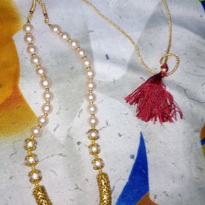 Pearl And Gold Plated Neck Piece.