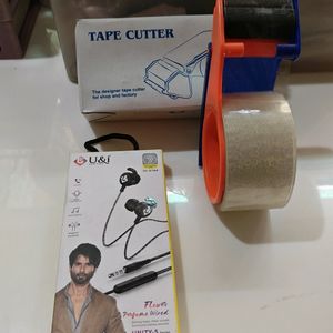 Tape Cutter With Free Tap And Perfume Earphone Fre