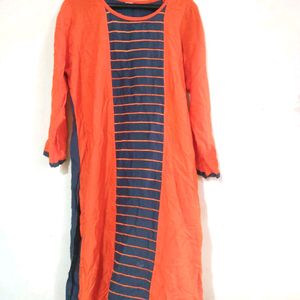 Orange N Grey Kurti