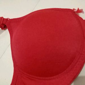 Red Colour Padded Bra