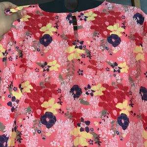 Pink Floral Top For Women Girls