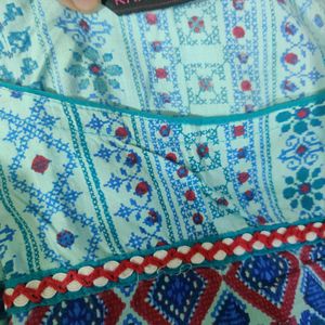 Blue Floral Printed Kurti