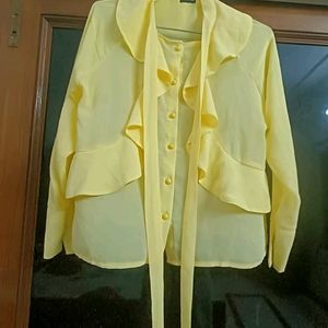 New Georgett  Yellow Women Top