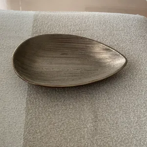 Oval Shaped Tray In Bronze Colour