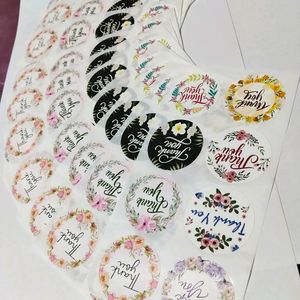 💐50 Pcs Floral Design Thank You Sticker