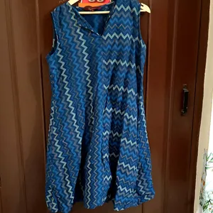 Navy Blue Zigzag Pattern Kurti