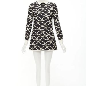 VALENTINO print virgin wool silk shift dress