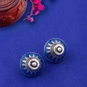 Kalbelia Blue Enamel Stud Earrings