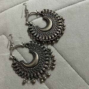 Oxidised Silver Chandballiyan Jhumki