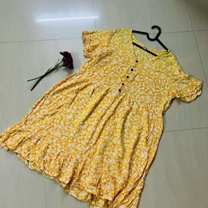 XL Yellow Floral Dress