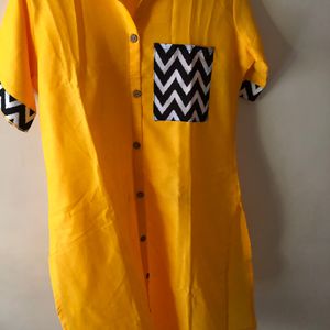 Mustard Colour Daily Wear Kurti