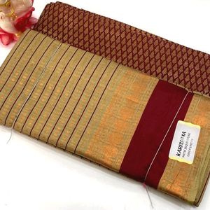 New Soft Silk Saree With maroon Jacquard Blouse