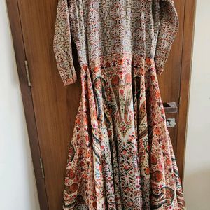 Long Ethnic Flared Gown