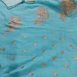 Tissue Cotton Saree With Blouse