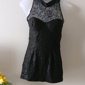 ASOS Stylish Black Lace Mini Dress