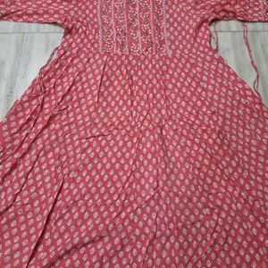 Pink Kurti With Dupatta And Leggings