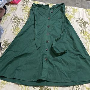 Green Denim Skirt