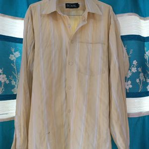 Yellow Contrast Stripped Shirt