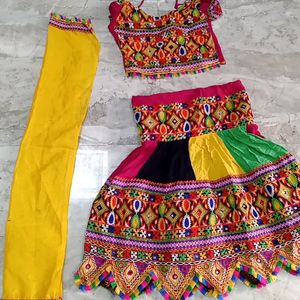 Multi Colour Heavy Work Ghagra Choli With Dupatta