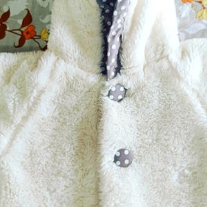 Kids Hooded Fur Jacket