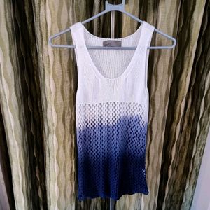 Vero Moda White & Blue Ombre-dyed Y2K Top ❤️