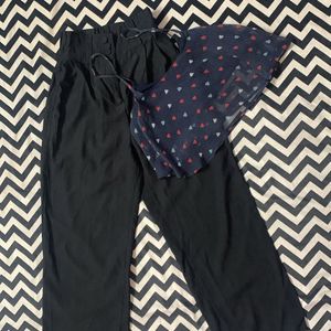 Black Trouser With Printed Tank Top