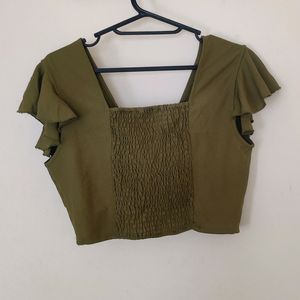 Olive Crop Top