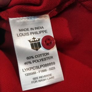 Louis Philippe Red & Blue Collar T Shirt