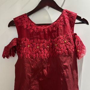 Maroon Ethnic Gown 32 Size