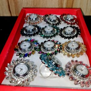 Original Glass Stone Watch Rings