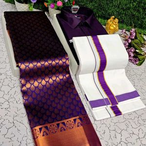 Combo Bridal Sarees With Shirt &Dhoti