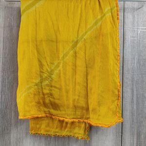 Green Yellow Thread Embroidery 3 Pcs Suit