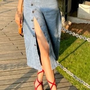 Denim Blue Skirt Fro Women