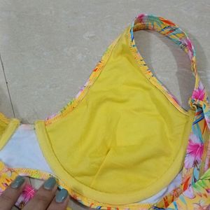 Bright Yellow Bikini Top Kum Bra