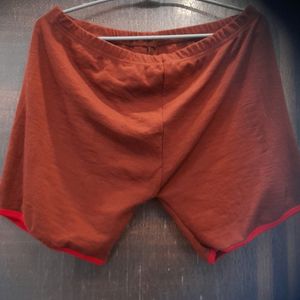 Brown And Red Comffy Shorts