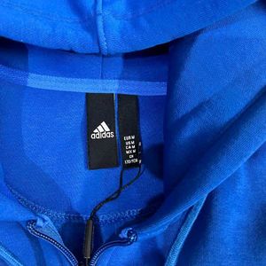 ADIDAS REAL MADRID BLUE ZIPPER HOODIE SIZE M