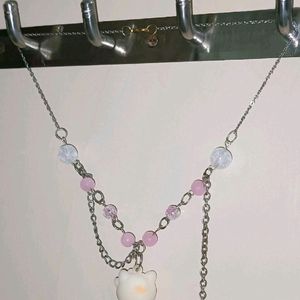 KAWAI PINK HELLO KITTY NECKLACE