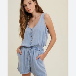 Denim Tank Romper Playsuit