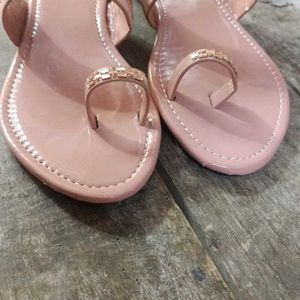 Peach Colour Slippers For Party Wear