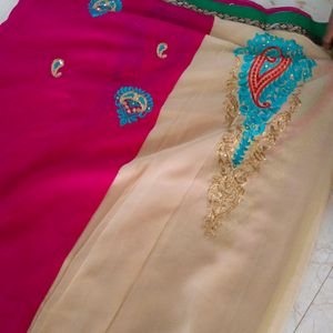 Beautiful Dark pink Saree