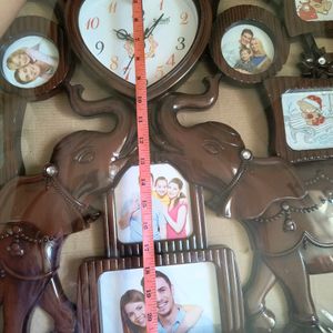 Family Photo Frame With Clock Wall Hanging