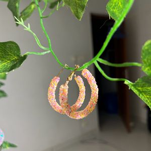 Hoop Earrings With Glitter